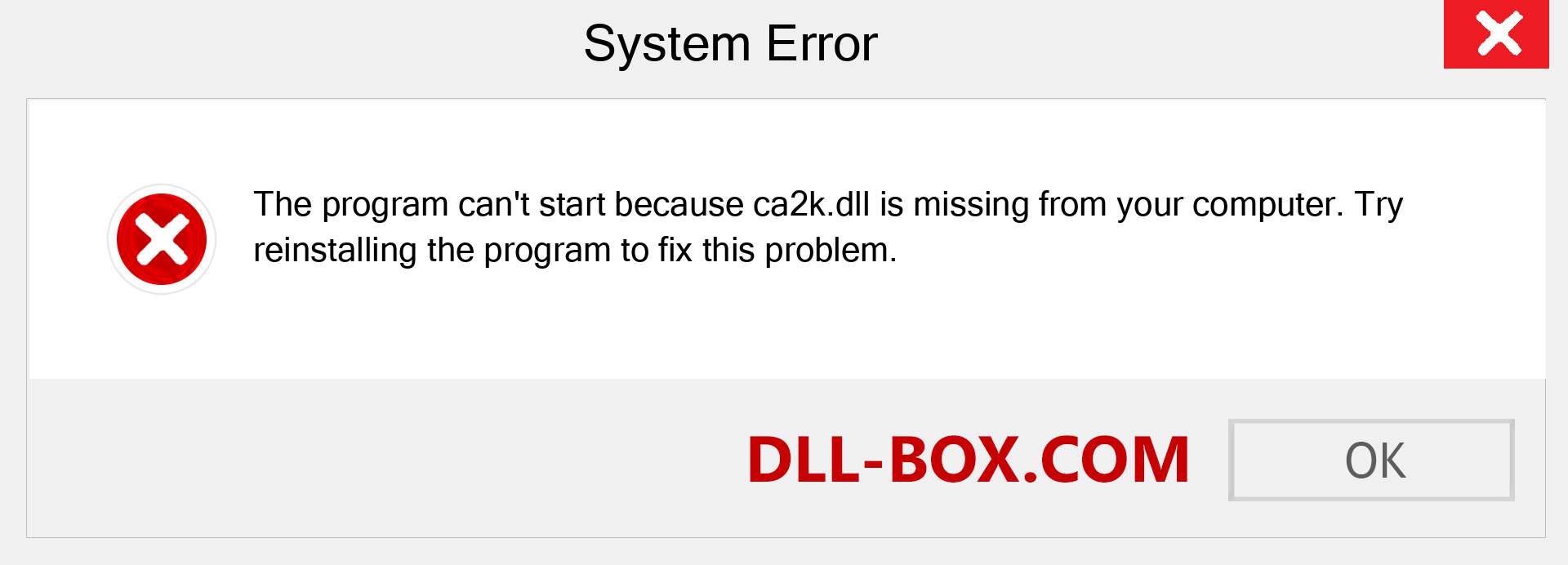  ca2k.dll file is missing?. Download for Windows 7, 8, 10 - Fix  ca2k dll Missing Error on Windows, photos, images